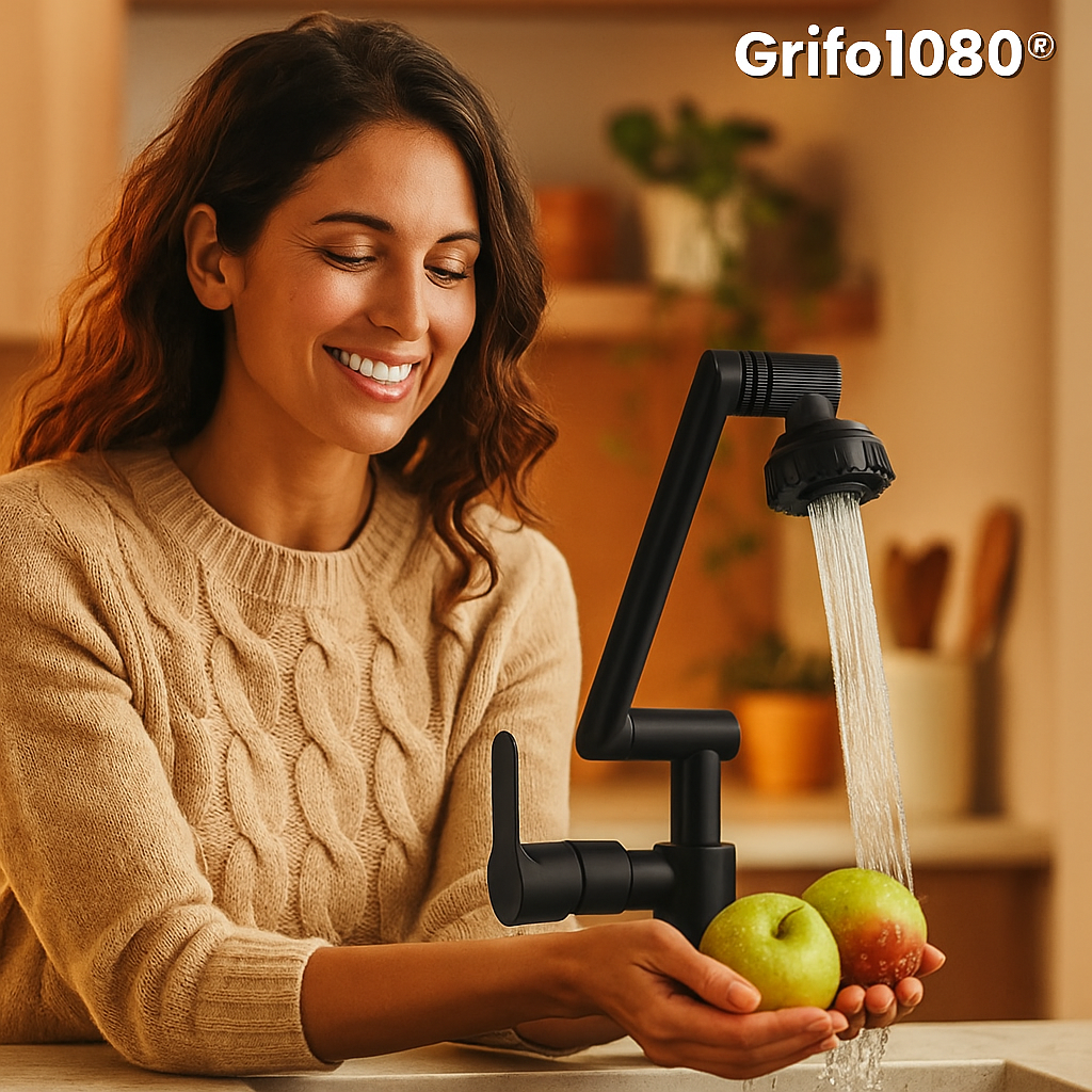 Grifo360® Original – Ahorro y giro 360° en acero inoxidable