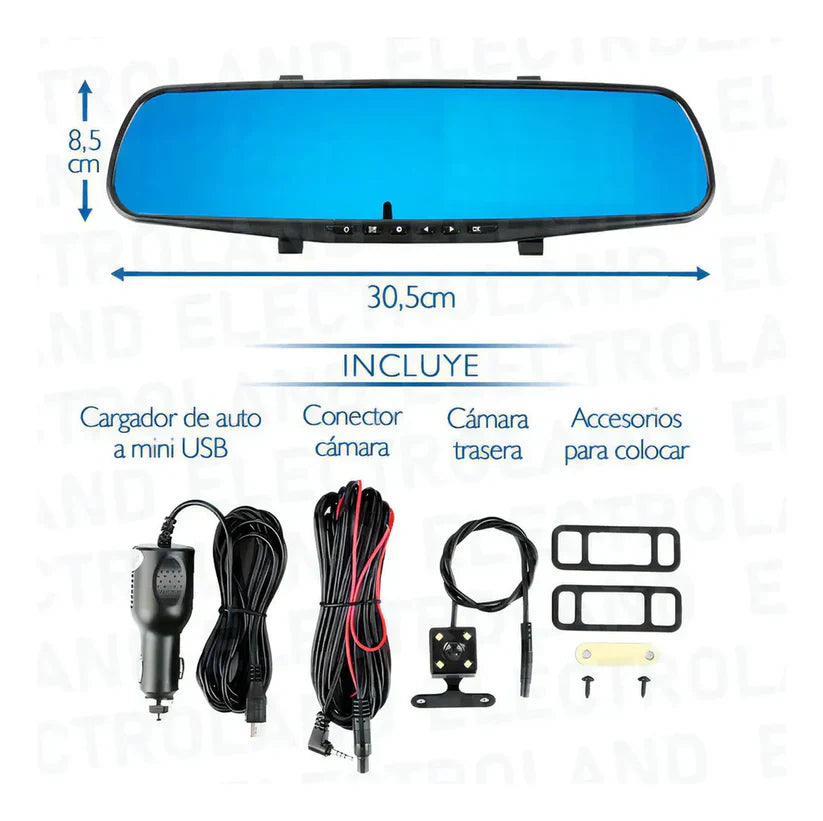 Espejo Retrovisor Doble Cámara HD + Envío Gratis 🎁