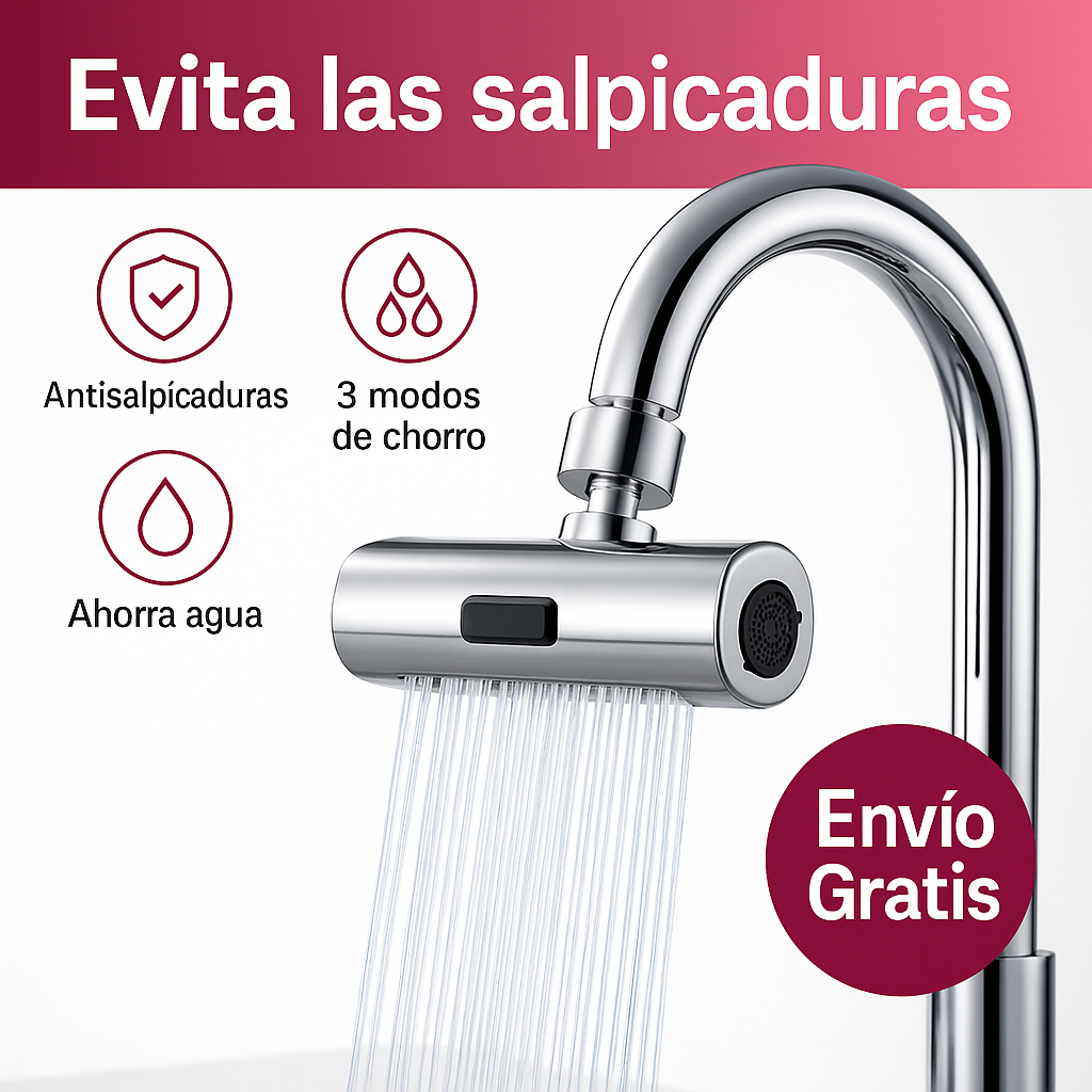 Adiós a las salpicaduras: Grifo flexible de lujo 3 en 1