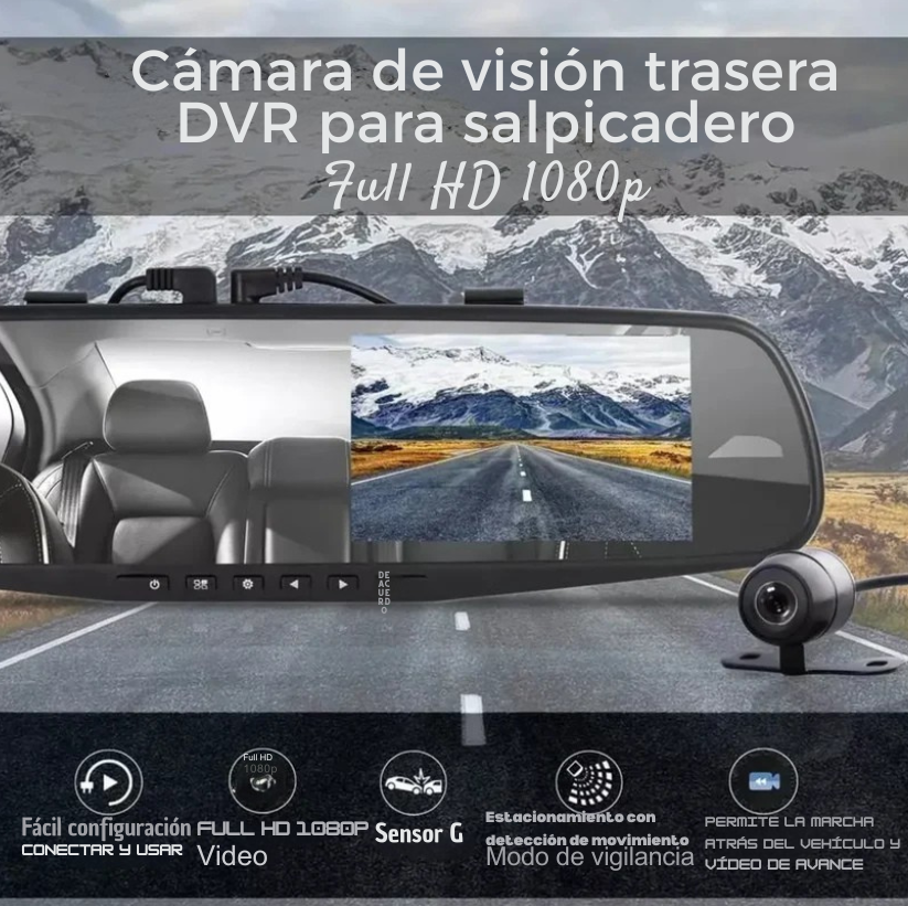 Espejo Retrovisor Doble Cámara HD + Envío Gratis 🎁